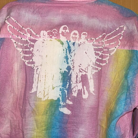 Eight X Mens Shirt Size XXL Multicolor Custom Angel Wing Graphics And Crystal - Picture 4 of 10